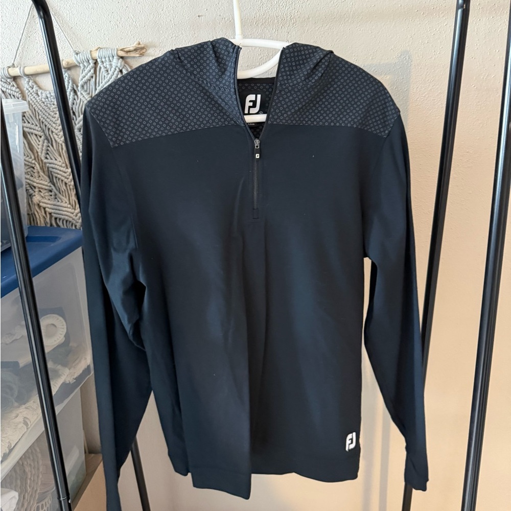 FootJoy Black Half-Zip Hooded Jacket